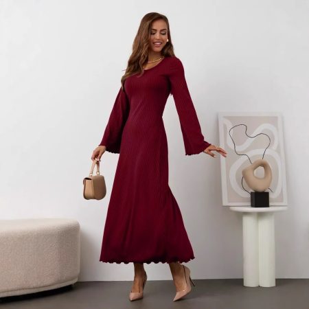 Fashion Statement Lace Up Long Sleeve Dress Women