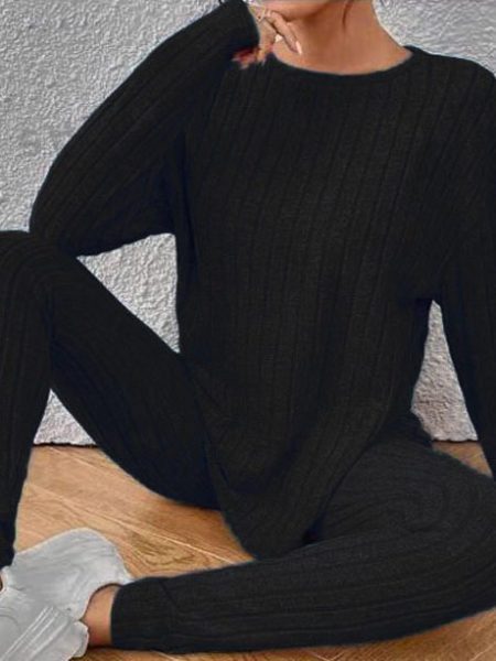 Sunken Stripe Fashion Casual Exercise Two-piece Homewear