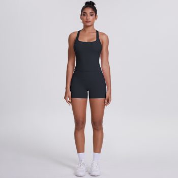 Brushed Outdoor Leisure Running Yoga Clothes Beauty Back Hip Raise Skinny Shorts Suit