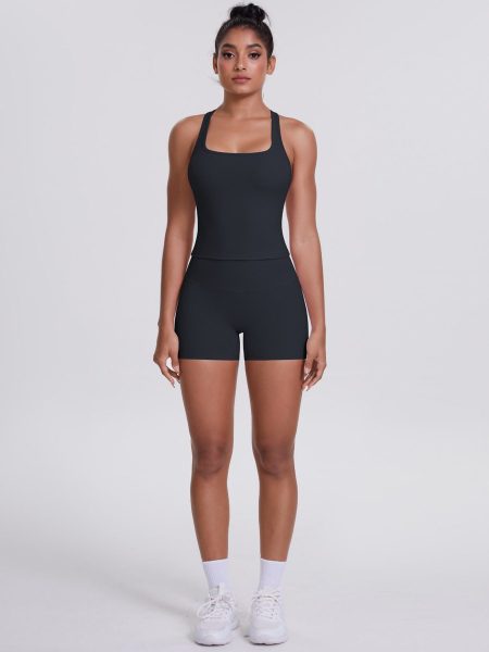 Brushed Outdoor Leisure Running Yoga Clothes Beauty Back Hip Raise Skinny Shorts Suit