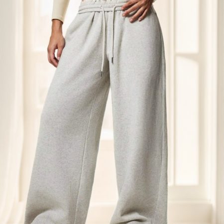 Forever 21 Autumn Winter New Thermal Lined Thick Casual Versatile High Waist Elastic Waist Loose Wide Leg Sweatpants