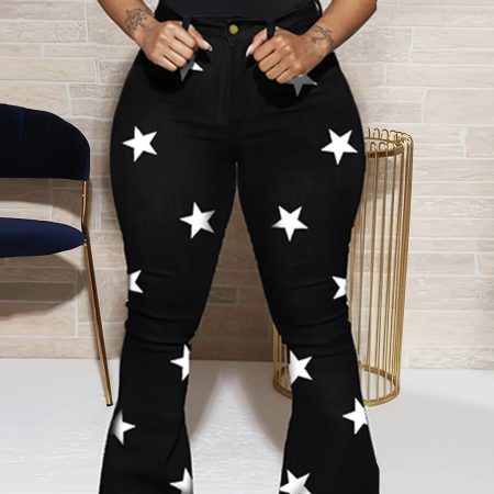 Ladies' Printed Slim Fit Hip Hugging Sexy Versatile Pants