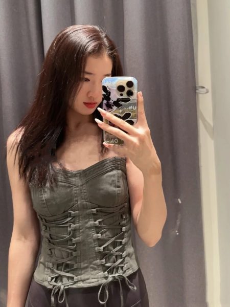 New Women's Spicy Girl Tie Up Tight Fitting Sleeveless Camisole