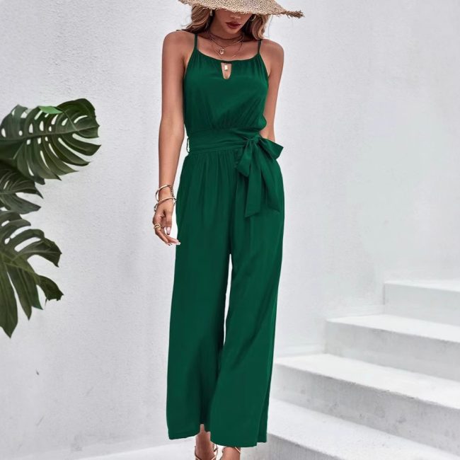 Women's Spaghetti Strap Wide-Leg Jumpsuit