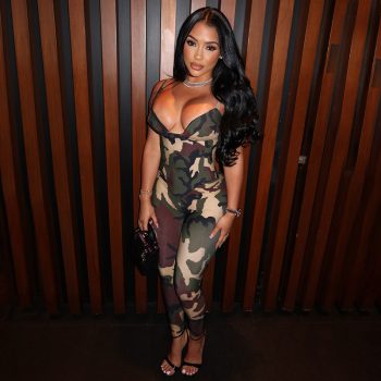 Camouflage Printed Back Lace Up Short Sling Vest Two-piece Set