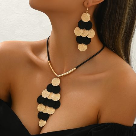 14K Gold Black Gothic Jewelry Set Handmade