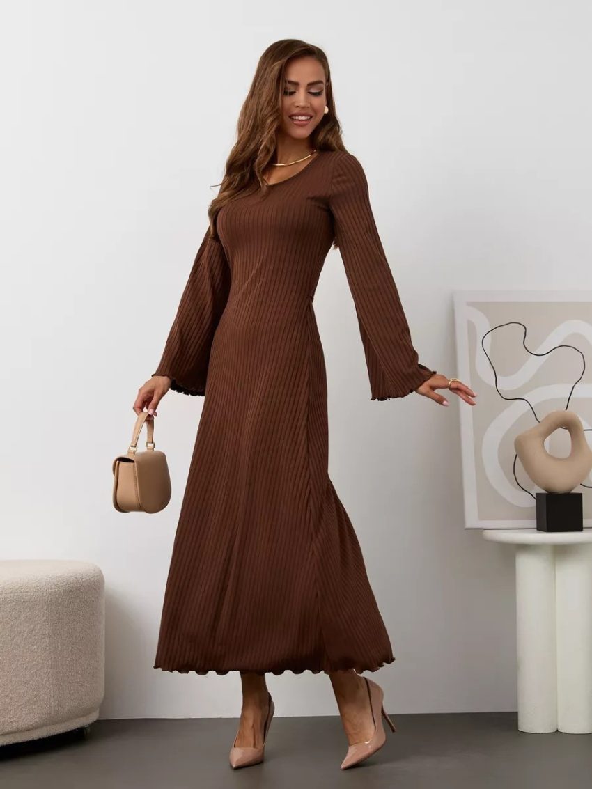 Fashion Statement Lace Up Long Sleeve Dress Women