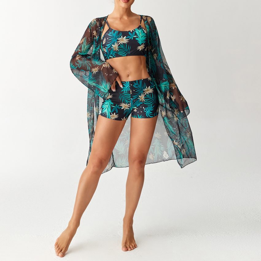 Swimsuit Long Sleeve Blouse Split Three-piece Set