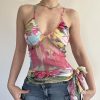 Vacation Style Colorful Abstract Plant Printed Suspenders