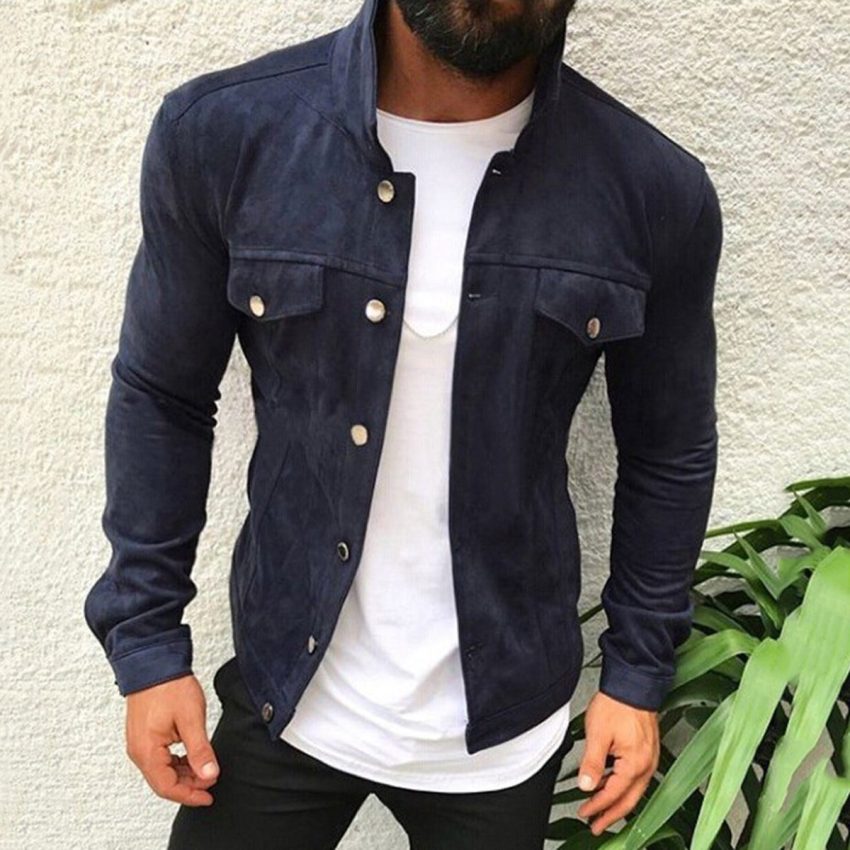Multi-button Cargo Pocket Men's Casual Jacket