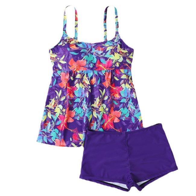 Plus Size Split Boxer Print Two-piece Women's