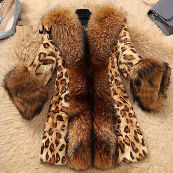 Leopard Print Winter Coat for Women