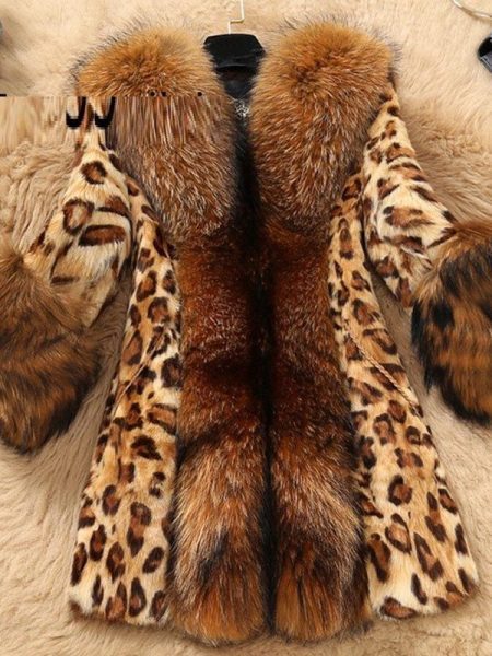 Leopard Print Winter Coat for Women