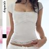 European And American Sexy Hot Girl Style Lace Short Sleeve