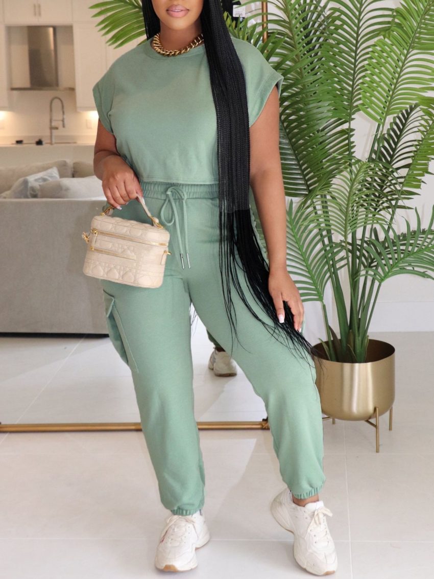 European And American Leisure Suit Top And Trousers