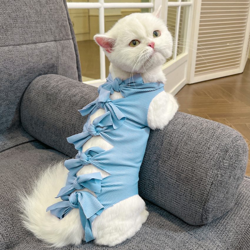 Lace-up Cat Sterilization Clothing Post-operation Polyester