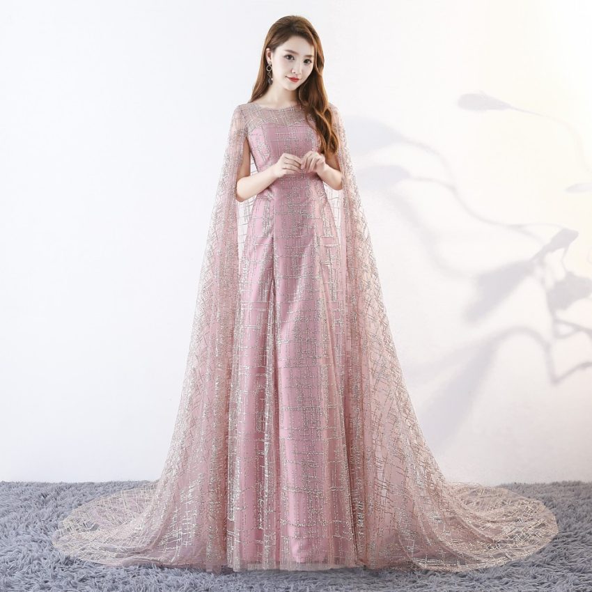 Long Slim Cloak Trailer Performance Dress