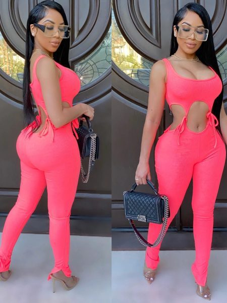 New Street Style Bandage Sleeveless Jumpsuit for Women – Trendy Fashion