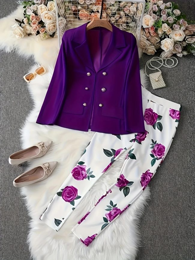 New Elegant And Fashionable Casual Floral Print Set