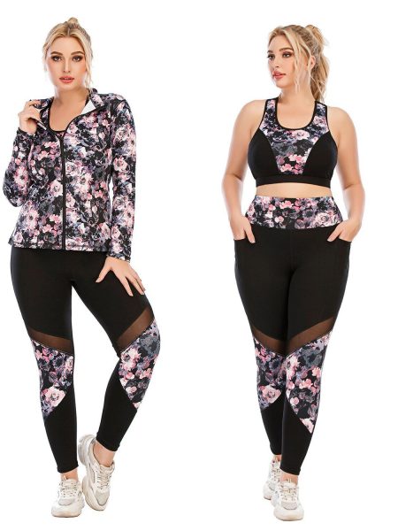 Workout Clothing Suit Plus Size Yoga Wear Tight Sports Bra