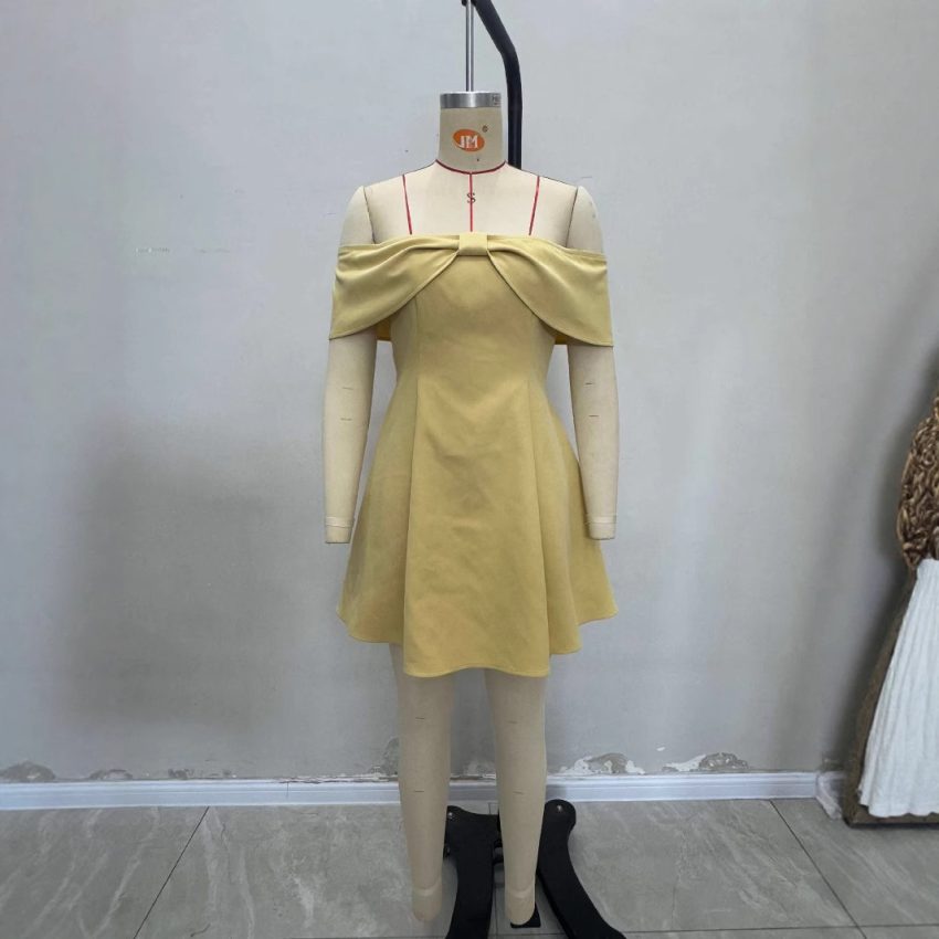 Fashion Slim-fitting New Temperament Slim-fit Off-shoulder Dress