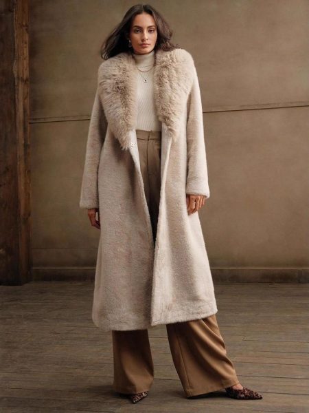 Elegant Trendy Autumn And Winter Casual Faux Fur Coat