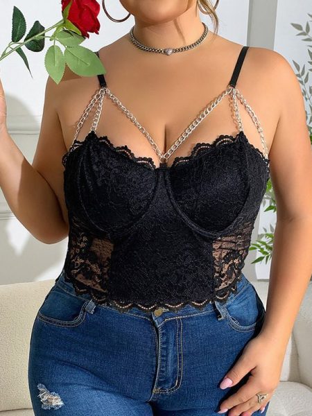 Steel Ring Chain European And American Short Sexy Sling Vest