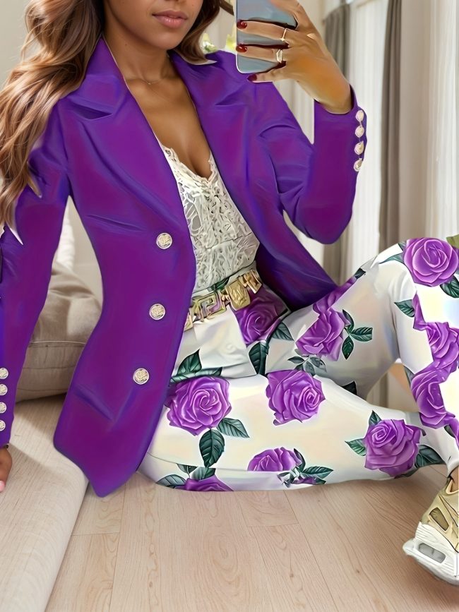 New Elegant And Fashionable Casual Floral Print Set