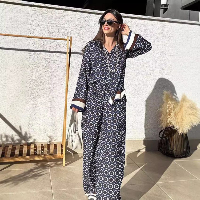 Shirt High Waist Trousers Two-piece Set For Women