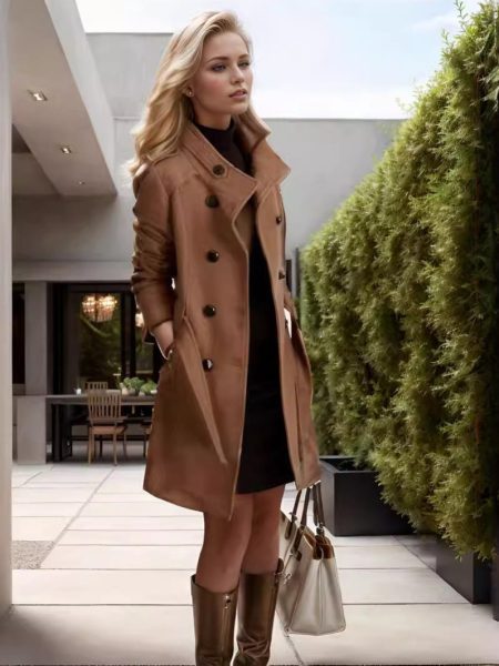 Women's Korean-style Slim-fit Long Double-faced Woolen Goods Woolen Coat