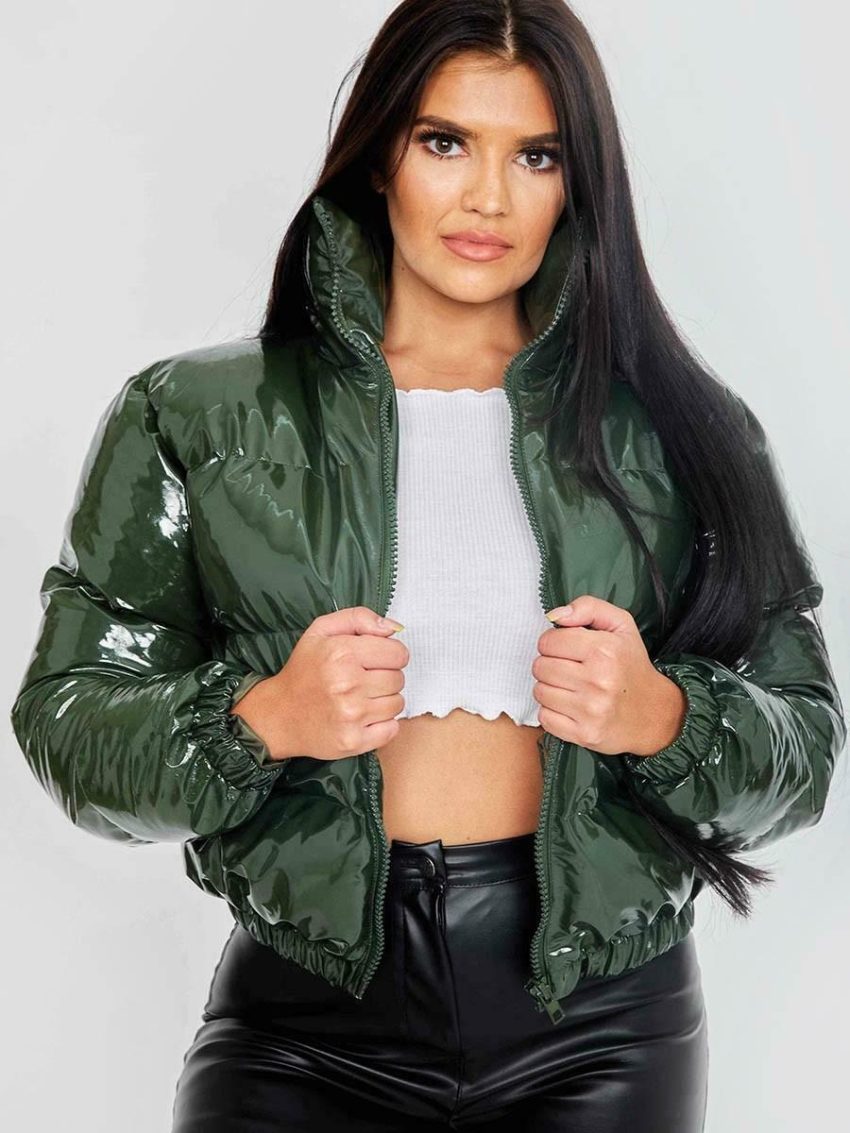 Bright Metallic Short Women's Cotton-padded Jacket