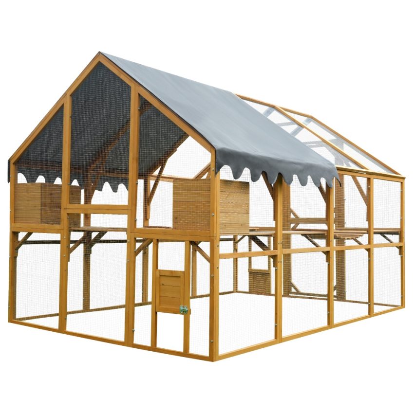 Outdoor Cat House Cat Enclosures 110 Large Kitten Playpen With Platforms,Upgrad