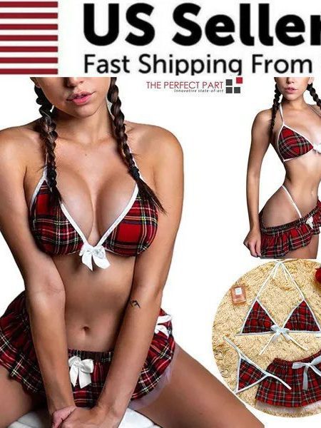 Sexy Lingerie School Girl Sleepwear Dress Nightwear Underwear Babydoll Women USA