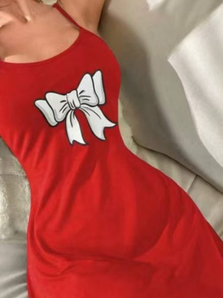 Hot Sale Summer New Pajamas Women's Printed Slip Nightdress