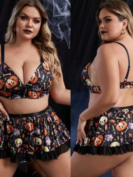 Plump Girls Underwear Halloween Maid Costume Uniform Funny Temptation Women's Large Size Lingerie