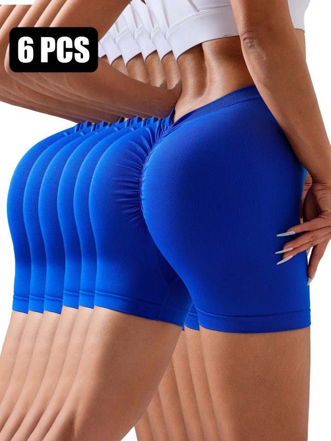 6 Pack Wholesale Solid Color Seamless Back V Shape